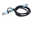 usb kabel i-Tec C31USBCACBL USB-C na USB-C a USB-A, 1m, černo-modrý
