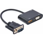 Kabel red. HDMI na VGA + Audio, M/F, černá (A-HDMI-VGA-02)