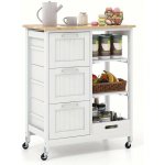 Servírovací stolek kolečka dřevo bílá/buk NoBi ALBERT – Zboží Mobilmania