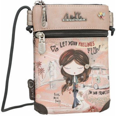 Anekke mini crossbody Peace & Love Pink – Zbozi.Blesk.cz