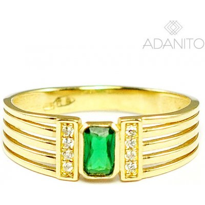 Adanito BRR1062GG Zlatý prsten se zeleným kamenem – Zboží Mobilmania