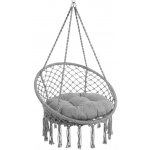 Textilomanie Šedé závěsné křeslo KOLUMBIA s polštářem – Zboží Mobilmania