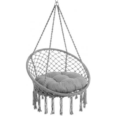 Textilomanie Šedé závěsné křeslo KOLUMBIA s polštářem – Zboží Mobilmania