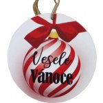 Bondecor Vánoční dřevěná dekorace kulatá "Veselé Vánoce" 13cm – Hledejceny.cz