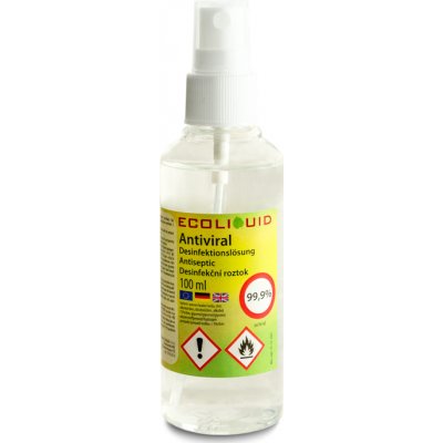 Ecoliquid Antiviral dezinfekce na ruce sprej bez vůně 100 ml