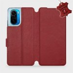 Pouzdro Mobiwear Luxusní kožené flip Xiaomi Poco F3 - Tmavě červené - L_DRS Dark Red Leather – Zboží Živě