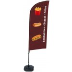 Jansen Display Kompletní sada reklamní vlajky ve tvaru křídla, Svačiny, anglicky, 100 x 1440 mm – Zboží Dáma