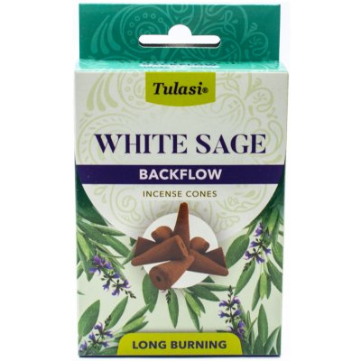 Tulasi White Sage backflow indické vonné františky 10 ks