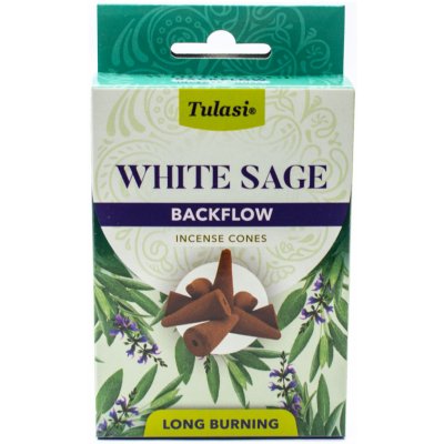 Tulasi White Sage backflow indické vonné františky 10 ks – Zbozi.Blesk.cz