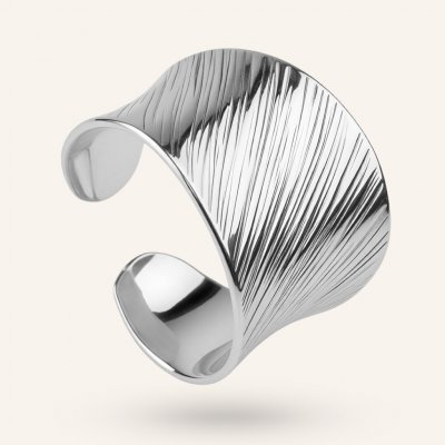 SilveAmo Stříbrný široký prsten tepaný Silver Silk K2.2073 – Sleviste.cz