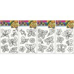 Předlohy na malování na sklo s vyvýšenou konturou motýli růže – Zboží Dáma