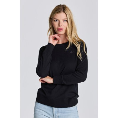 Gant svetr D1 COTTON CASHMERE C NECK černá – Zboží Mobilmania