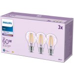 Philips 3x LED žárovka E27 A60 7W = 60W 850 lm 4000K denní bílá vlákno – Zboží Živě