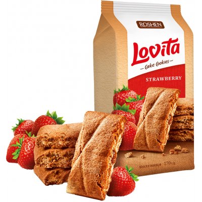 Roshen Lovita Cake Strawberry 168 g – Sleviste.cz