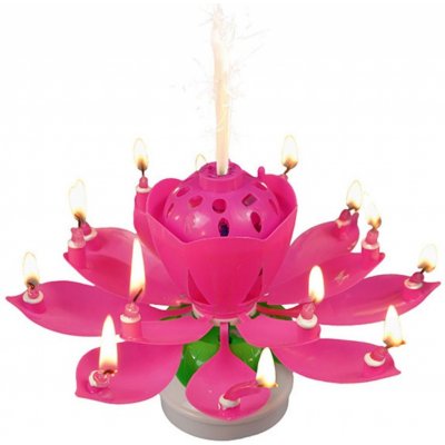 Kozák Svitavy s. r. o. Svíčka hrající a tančící růžová na baterie – Zboží Dáma