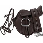 QHP Pony set sedlo uzdečka podbřišník třmeny včetně řemenů černý – Zboží Dáma