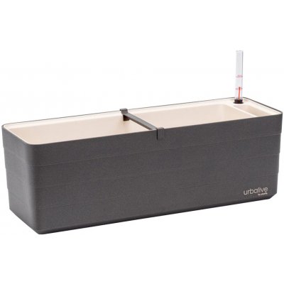 PLASTIA Berberis Samozavlažovací truhlík plast antracit slonová kost 60 x 20 x 20 cm 1909746029 – Hledejceny.cz