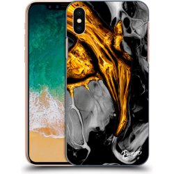 Pouzdro Picasee silikonové Apple iPhone X/XS - Black Gold čiré