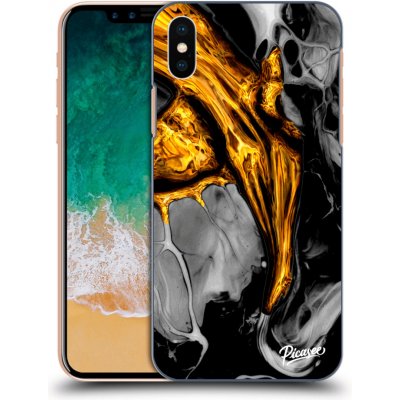 Pouzdro Picasee silikonové Apple iPhone X/XS - Black Gold čiré – Zboží Mobilmania