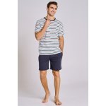 Taro 3180 Ronnie pánské pyžamo krátké pruhy šedé – Zbozi.Blesk.cz