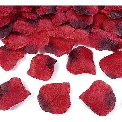 OKVĚTNÍ LÍSTKY RŮŽÍ textilní tm.červené 500ks – Zboží Mobilmania