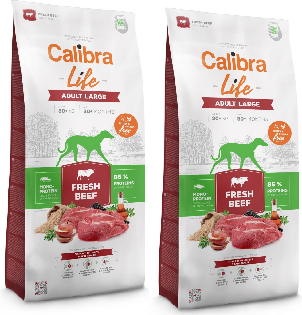 Calibra Dog Life Adult Large Fresh Beef 2 x 12 kg