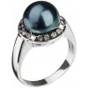 Prsteny Evolution Group CZ Stříbrný prsten s krystaly a zelenou perlou 35021.3 tahiti