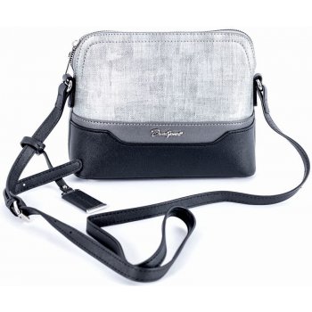 David Jones malá pevná crossbody kabelka 6751-1 šedo-stříbrná