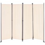 MultiGarden AW-022/4TLG Skládací zahradní a pokojový paraván 4 dílný 167 x 216 cm béžový – Zboží Dáma