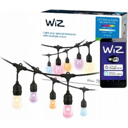 WiZ WiZ LED RGBW Stmívatelný venkovní řetěz 12xLED 14,4m IP65 Wi-Fi WI0079