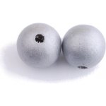 Dřevěné korálky 16mm - 2ks Barva: stříbrná – Zboží Dáma