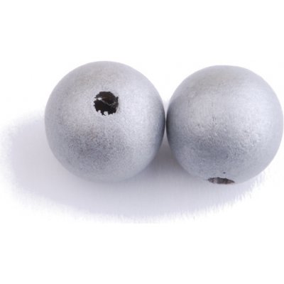 Dřevěné korálky 16mm - 2ks Barva: stříbrná – Zboží Dáma