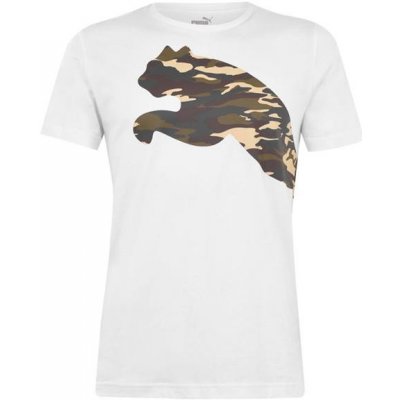 Puma Big Cat QT T Shirt Mens White/Camo M