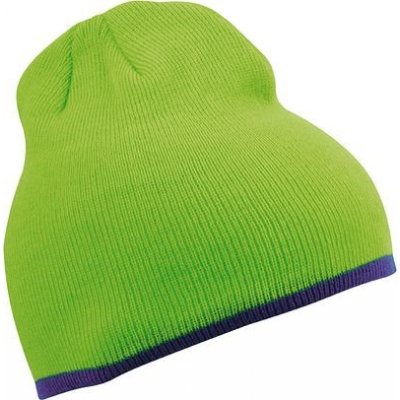 Myrtle Beach beanie with Contrasting Border Zelená limetková královská modrá – Hledejceny.cz