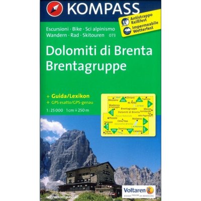 Dolomiti di Brenta, Brentagruppe (Kompass - 073) - turistická mapa – Zboží Mobilmania
