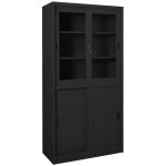 Omaxi Kancelářská skříň s posuvnými dveřmi antracit 90x40x180 cm ocel 563960 – Zboží Mobilmania