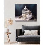 ZUTY Obrazy na stěnu - Bílé aranžmá se svíčkou Rozměr: 40x50 cm, Rámování: vypnuté plátno na rám – Hledejceny.cz