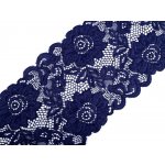 Prima-obchod Elastická krajka / vsadka / běhoun šíře 14 cm, barva 1 modrá berlínská – Zboží Dáma