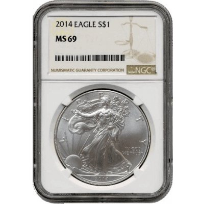 U.S. Mint American Silver Eagle MS-69 NGC 1 Oz – Zboží Mobilmania