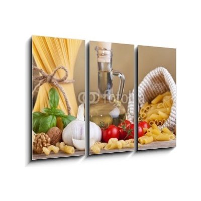 Obraz 3D třídílný - 105 x 70 cm - Preparing pasta with specific ingredients Příprava těstovin se specifickými přísadami – Zboží Mobilmania