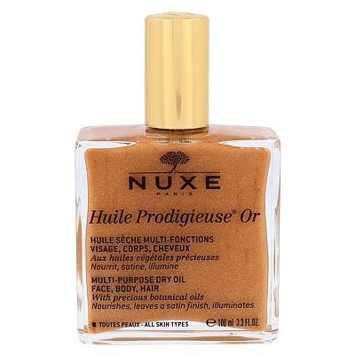 NUXE Huile Prodigieuse Or 100 ml multifunkční suchý olej se třpytkami na obličej tělo a vlasy pro ženy – Hledejceny.cz