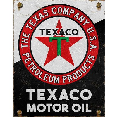 Plechová cedule Texaco Motor Oil 40 cm x 32 cm – Zboží Mobilmania