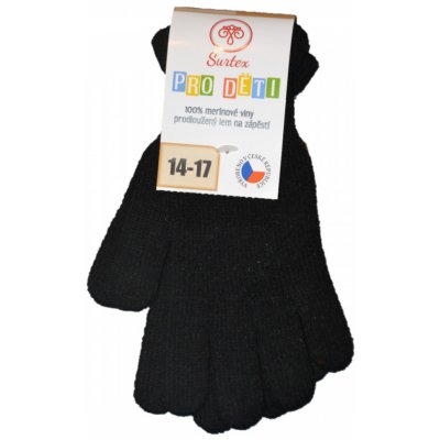 Dětské prstové zimní merino rukavice Černá – Zboží Mobilmania