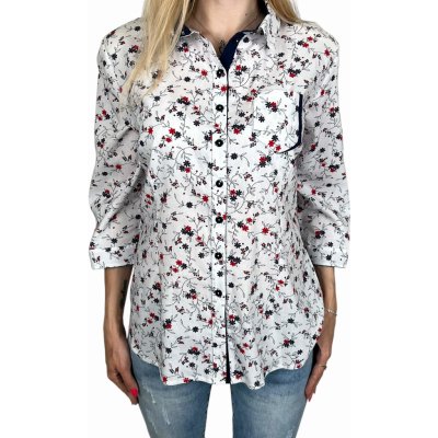 Kalimar dámská bílá elegantní košile s krátkým rukávem 01 Bílá – Zboží Dáma Kalimar dámská bílá elegantní košile s krátkým rukávem 01 Bílá – Zboží Dáma