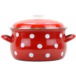 BELIS Smaltovaný hrnec s poklicí 24 cm 6.1 l PUNTÍK červený 51224-534DACD5 – Zboží Mobilmania