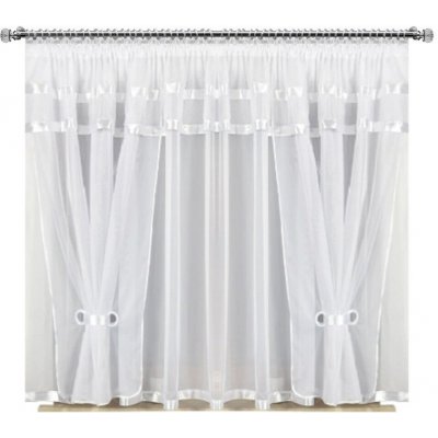 BytoTex Voálová kusová záclona se závěsem Alena bílá 400x150 cm – Hledejceny.cz