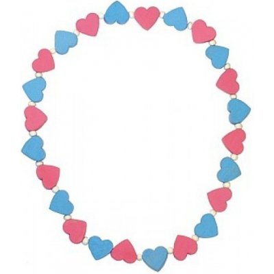 Dětský náhrdelník s růžovými a modrými srdíčky – Zboží Mobilmania