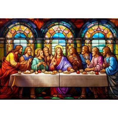 Norimpex diamantové malování Poslední večeře (vitráž) 80 x 40cm – Hledejceny.cz