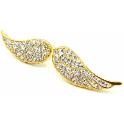 Steel Jewelry náušnice andělská křídla gold z chirurgické oceli NS171107 – Zboží Mobilmania