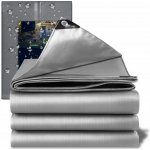 Gardlov 24653 Krycí plachta krycí s kovovými oky 120g/m2, 4 x 5 m, stříbrná – Sleviste.cz